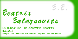beatrix balazsovits business card