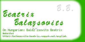 beatrix balazsovits business card